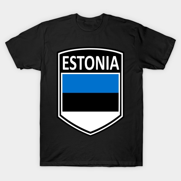 Flag Shield - Estonia T-Shirt by Taylor'd Designs